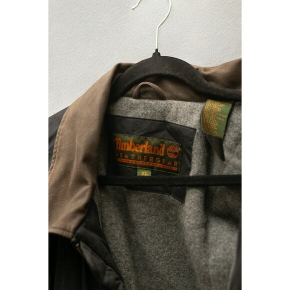 Vintage Timberland Weathergear Waxed Field Jacket Men’s XL 2001 Leather Collar - Picture 5 of 5